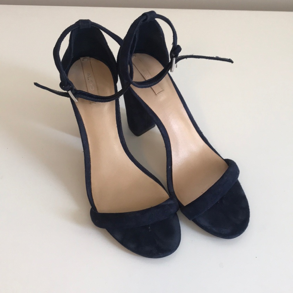 Blue sude heels